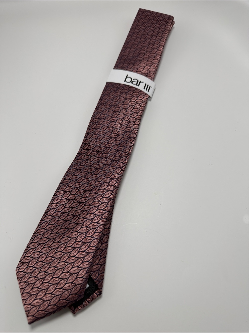 Bar III Men's Peach Leaf Geometric Woven Tie